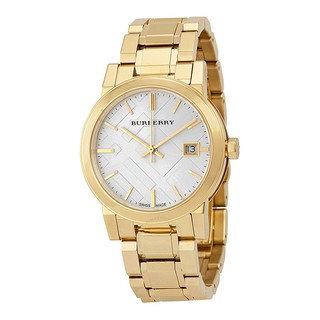 Burberry White Dial Gold-tone Ladies Watch BU9103 นาฬิกาแบรนด์เนมแท้100% สำหรับผู้หญิง QS-028