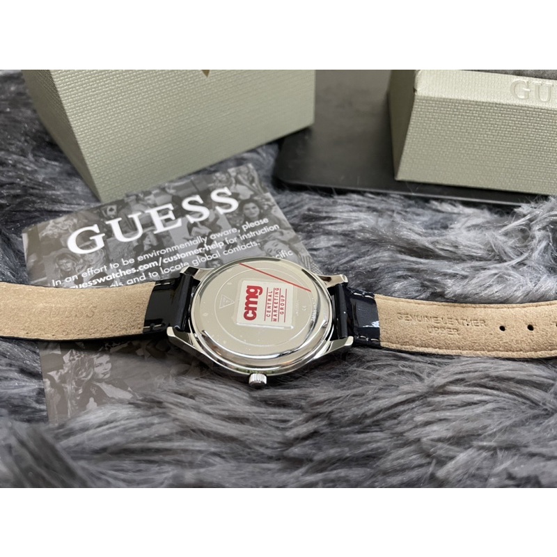 นาฬิกา-guess-หน้าปัดกลม-stainless-สายหนัง