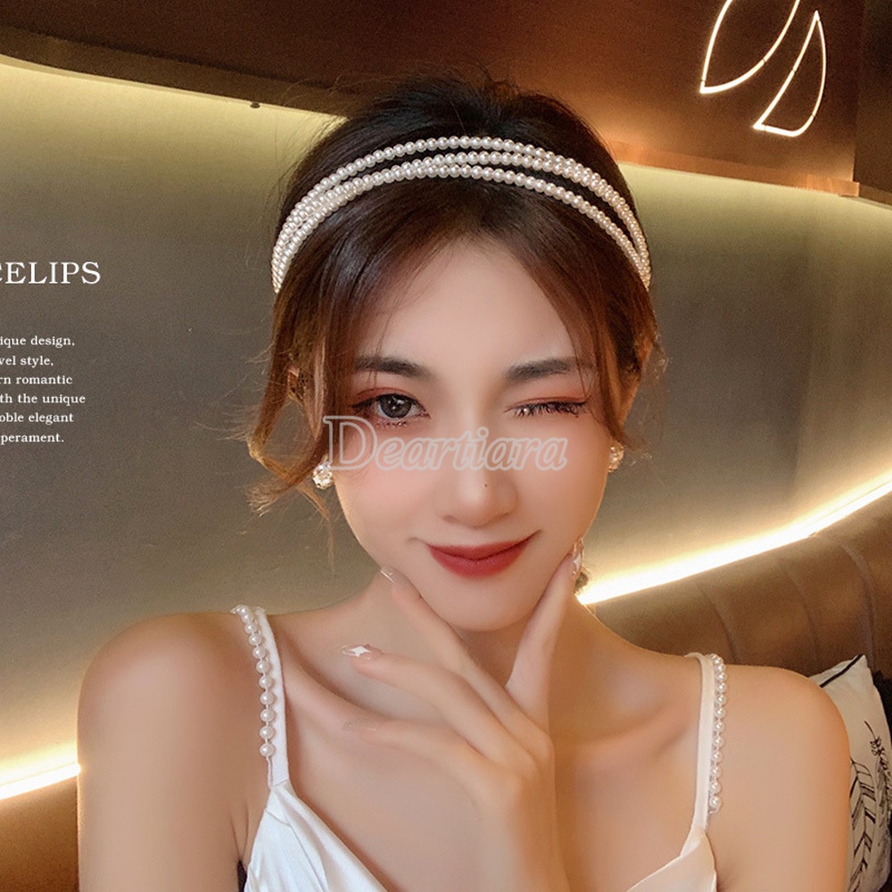 ใหม่ผ้าโพกศีรษะที่คาดศีรษะมุกสีแดงสไตล์ฝรั่งเศสย้อนยุคสําหรับผู้หญิง