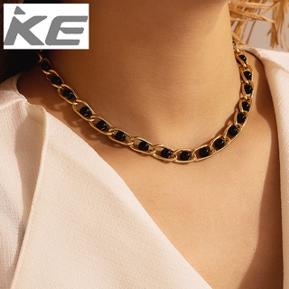 Heavy Metal Jewelry Chain Beaded Necklace Geometric Metal Alloy Clavicle Chain for girls for