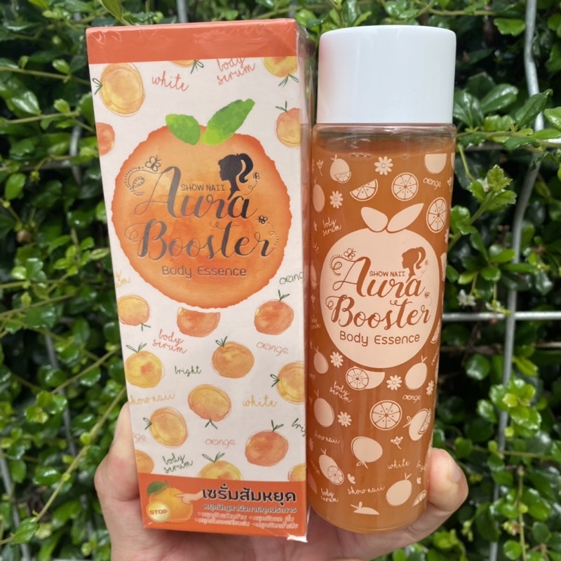 เซรั่ม-ส้มหยุด-โชนาอิ-บอดี้-เอสเซนส์-ออร่า-บูสเตอร์-show-naii-aura-booster-body-essence-serum-150มล-ของแท้100