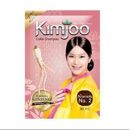 ภาพสินค้าคิมจู Kimjoo Color Shampoo แชมพูปิดผมขาว แชมพูสระดำผสมโสมเกาหลี ขนาด(1ซอง 30กรัม) จากร้าน viiwee บน Shopee ภาพที่ 2