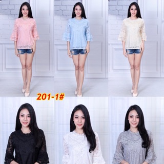 เสื้อลูกไม้แขนสามส่วนรุ่น 201#