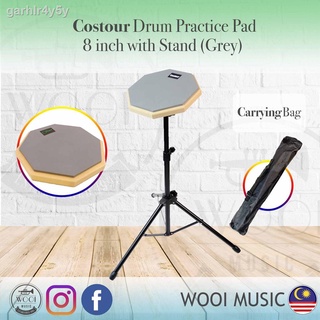 สินค้า ▦✑◄Drum Practice Pad 8 inch / 12 inch with Stand (Grey) (Drum Pad) PPD08 / PPD12