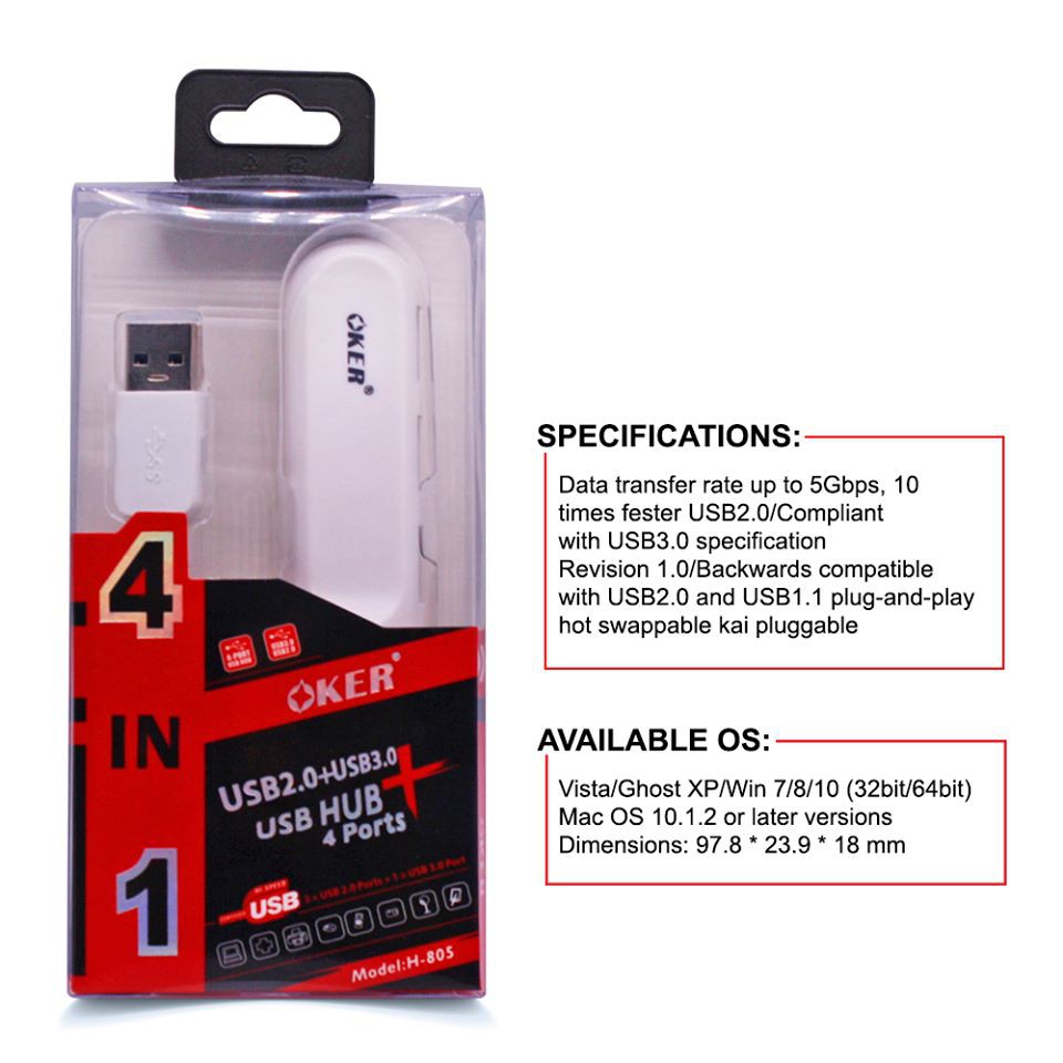 oker-4in1-usb-hub-4-หัว-รุ่น-h-805