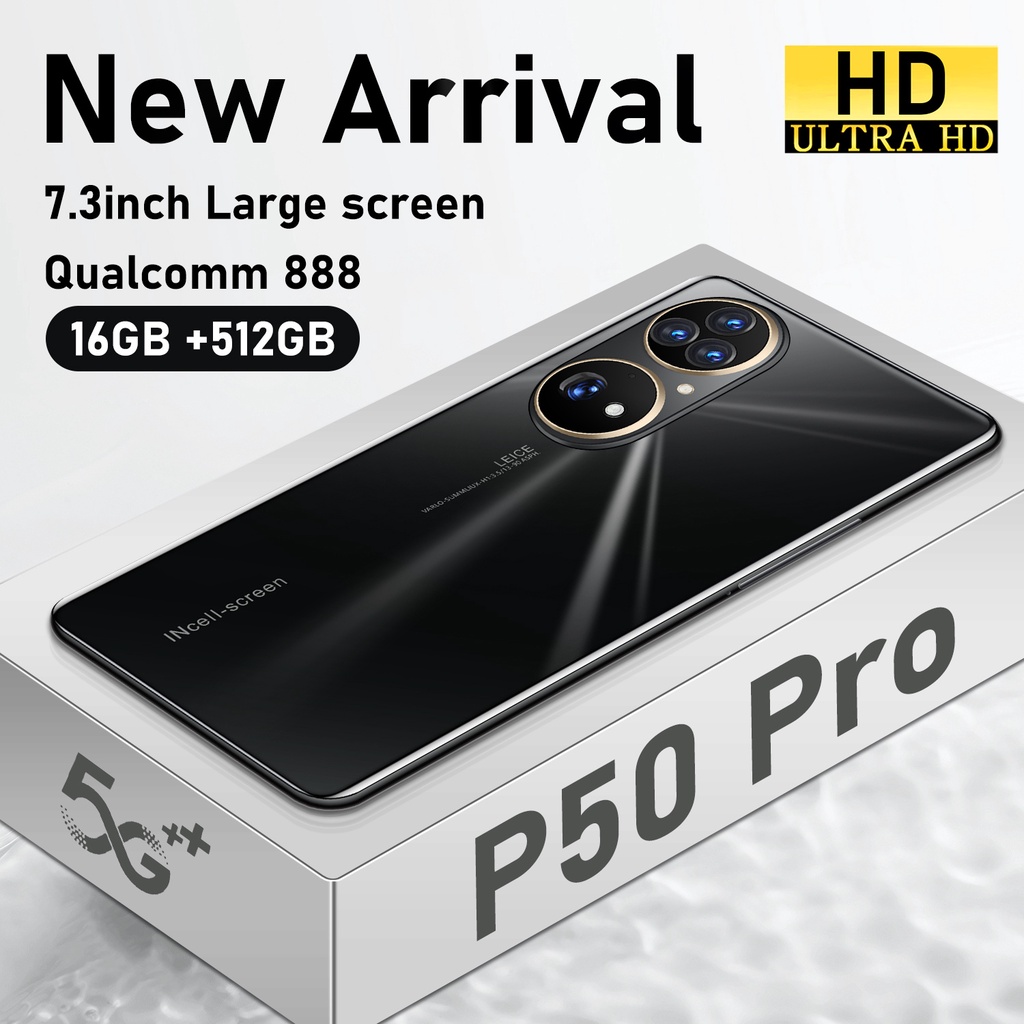 ภาพหน้าปกสินค้าP50 Pro Hauwei โทรศัพท์ สมาร์ทโฟน 7.5 นิ้ว ขั้นตอนการธนาคาร 16GB+512GB คอร์สออนไลน์ Nova8 Pro Android โทรศัพท์มือถือ