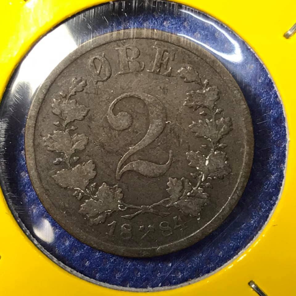 เหรียญรหัส14281-ปี1884-นอร์เวย์-2-ore-เหรียญต่างประเทศ-เหรียญหายาก-น่าสะสม