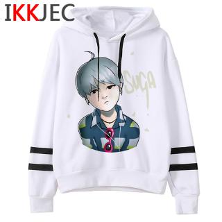 bts Winter Hoodie เสื้อกันหนาว หมวก เสื้อฮู้ด Casual Hooded Warm ขาว female Tracksuit  เสื้อกัน