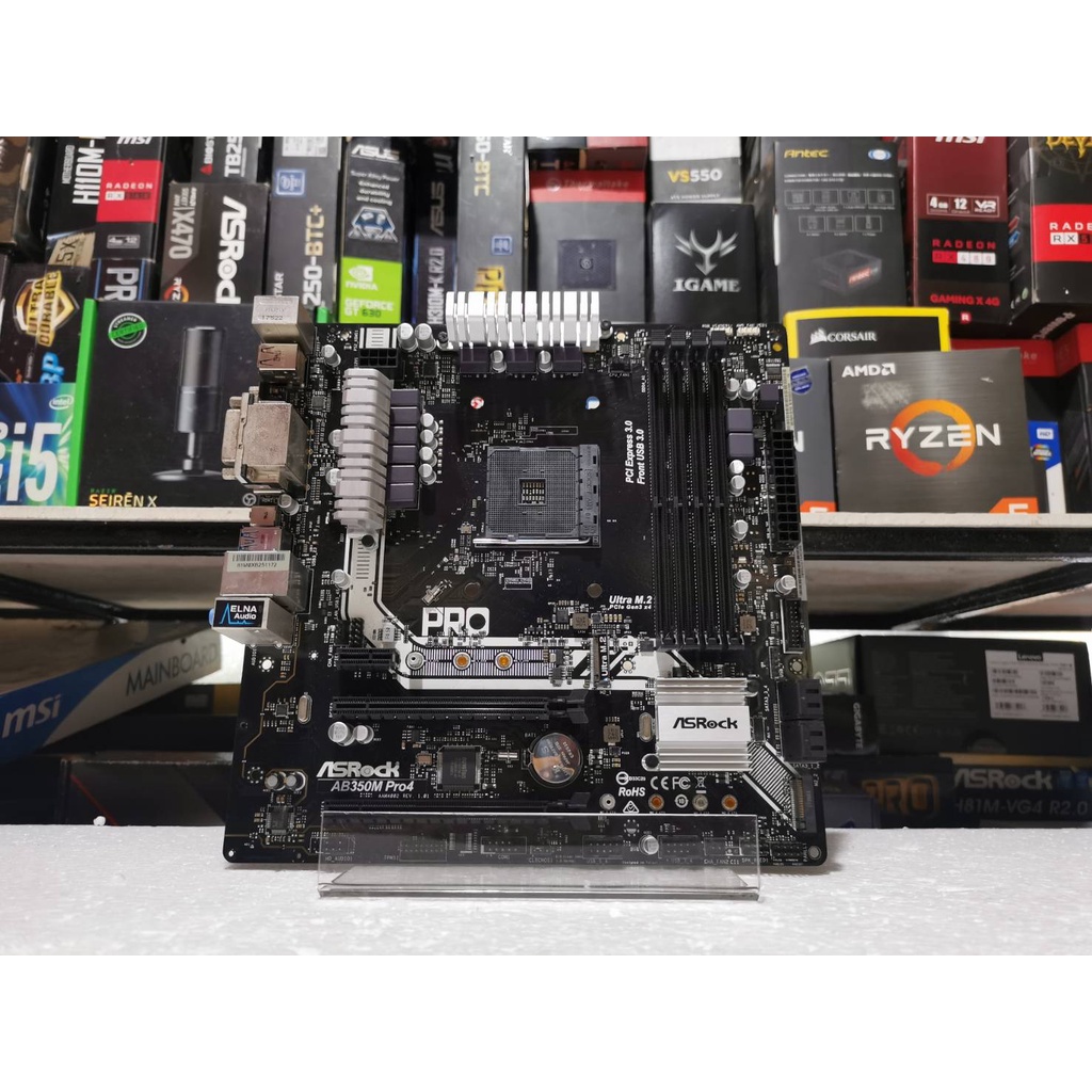 เมนบอร์ด (mainboard) ASROCK AB350MPRO4 (socket am4) Shopee Thailand