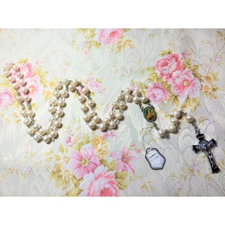 #1 สายประคำ คาทอลิก มุก 8 มม.  Pearl Catholic Rosary. 8 mm.