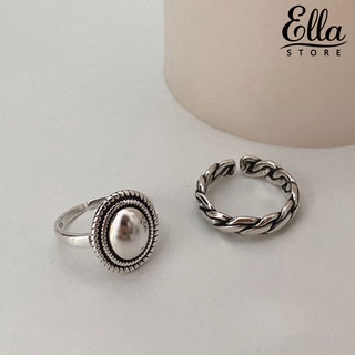 Ellastore123 แหวนแต่งงาน ปรับขนาดได้ สไตล์วินเทจ