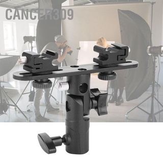 Cancer309 Dual Hot Shoes Flash Lamp Mount Holder Bracket For Camera Video Camcorder