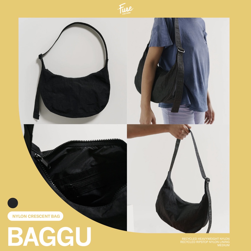 ภาพหน้าปกสินค้าพร้อมส่ง BAGGU Medium Nylon Crescent Bag กระเป๋าผ้าสะพายข้าง จากร้าน fuseculture บน Shopee