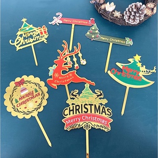 【Xmas】Merry Christmas Acrylic Cake Topper Xmas Cake Decoration