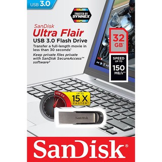 สินค้า SanDisk Flash Drive Ultra Flair 32GB USB 3.0 Speed 50MB/s (SDCZ73_032G_G46) Memory แฟลตไดซ์ แซนดิส ประกัน Synnex 5ปี