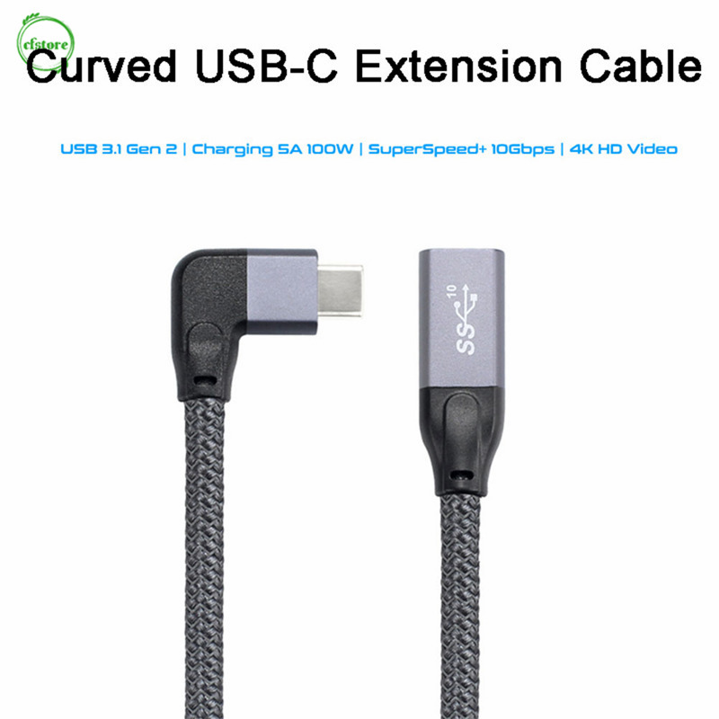 CF 100W PD 5A Curved USB3.1 Type-C Extension Cable 4K @60Hz 10Gbps USB ...