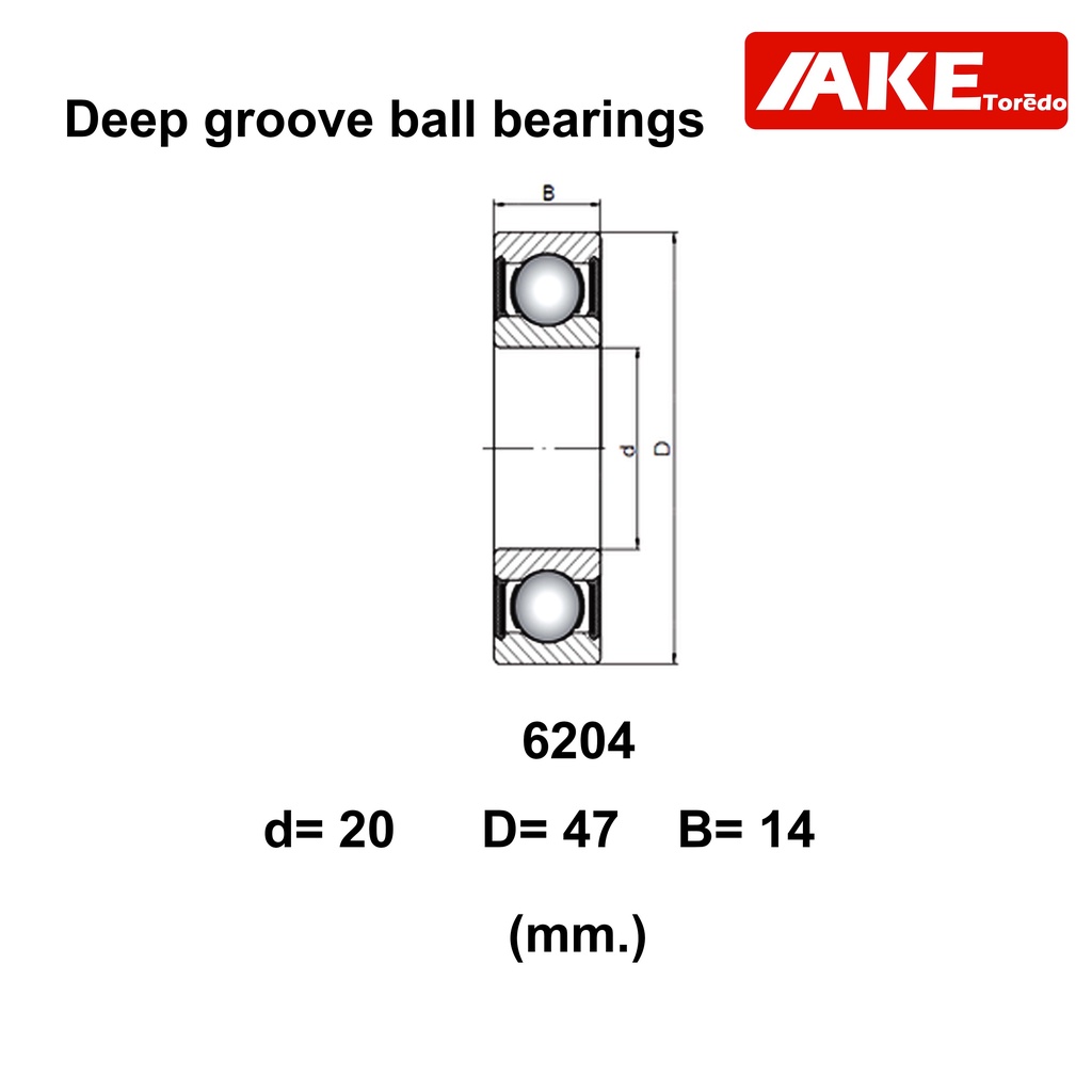 6204-ลูกปืนล้อรถเข็น-2-ชิ้น-20x47x14-mm-ตลับลูกปืนล้อรถเข็น-ลูกปืนล้อ-ball-bearing-c6204-จำหน่ายโดย-ake