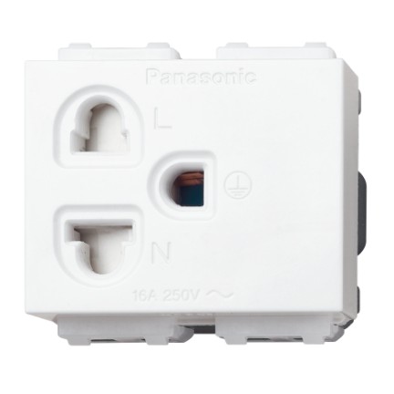 เต้ารับเดี่ยว-เสียบขากลมแบน-มีกราวด์และม่านนิรภัย-wegn1181-รุ่น-initio-panasonic