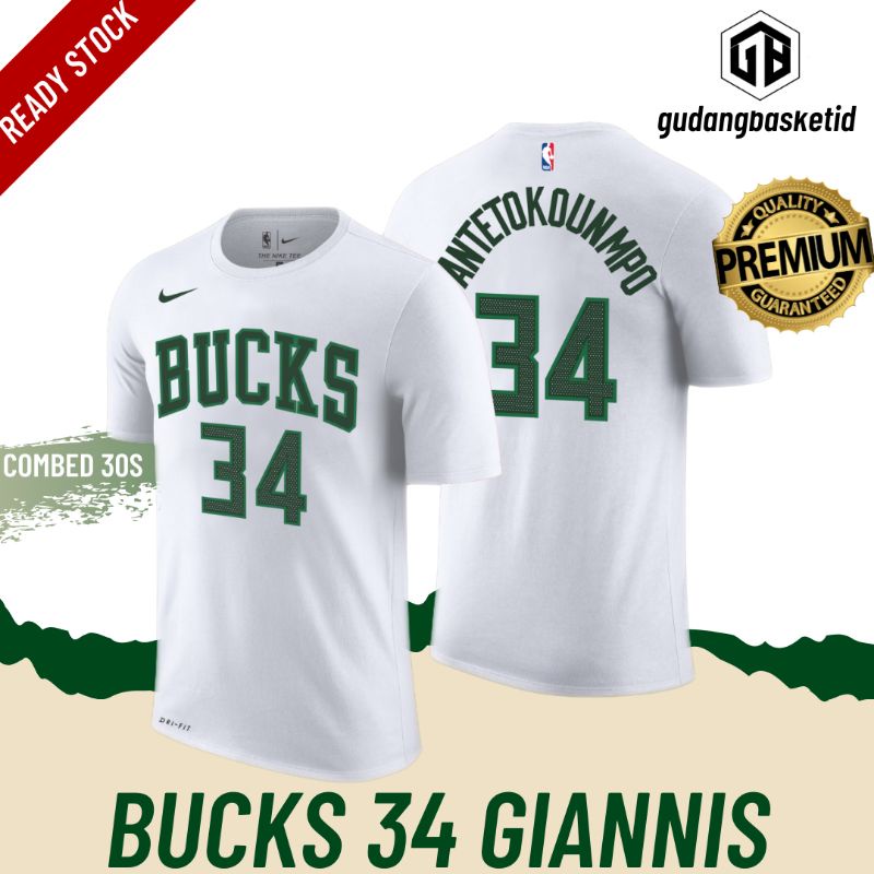 เสื้อยืดพิมพ์ลายแฟชั่นnike-nba-ชุดกีฬาบาสเก็ตบอล-เสื้อยืดแฟชั่น-milwaukee-bucks-34