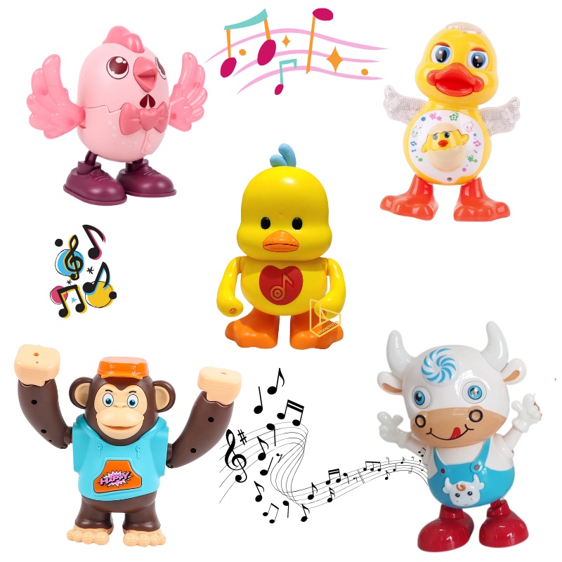 brandtoys-ของเล่น-สัตว์ชวนเต้น-dancing-duck-เป็ดชวนคลาน-หมาชวนคลาน-มีเสียง-มีไฟ-เป็ดเต้น-เป็ดใส่ถ่าน-ของเด็กเล่น