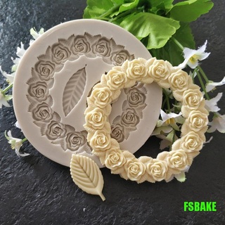 [FSBAKE] แม่พิมพ์ซิลิโคน รูปใบกุหลาบ สําหรับทําเค้กช็อคโกแลต เบเกอรี่ 1 ชิ้น