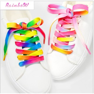 สินค้า เชือกรองเท้า เชือกผูกรองเท้าสายรุ้ง Rainbow 3 แบบ | สินค้าพร้อมส่งในไทย ( 1 คู่ )