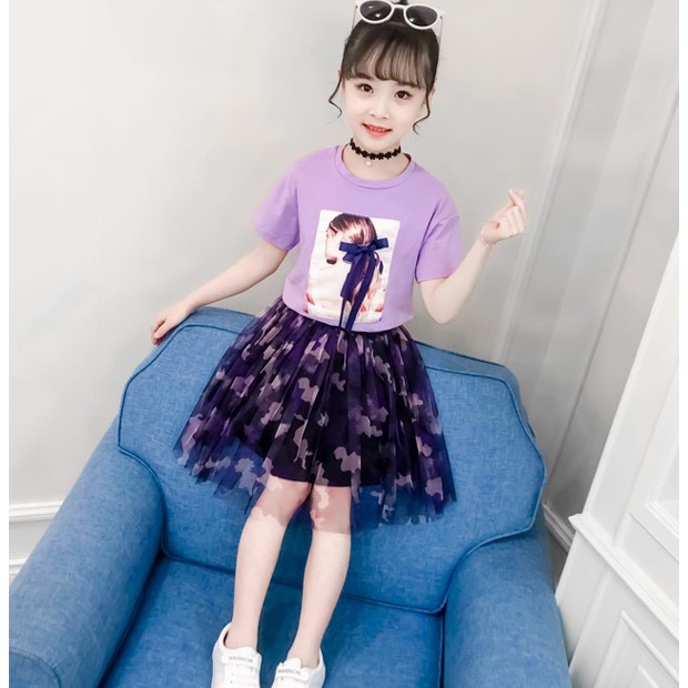 coco-ชุดเซ็ท-2-ชิ้น-เสื้อ-กระโปรงเด็กโต-สีม่วง-รุ่น-5111