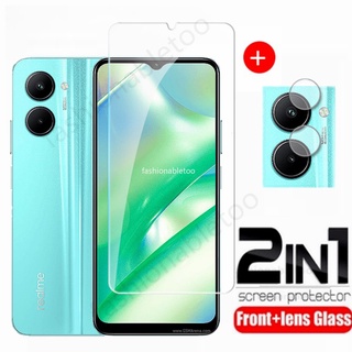 2 in 1 Screen Protector Tempered Glass Film For Realme C33 C35 C31 C30 s C 33 C 35 C 31 C 30s RealmeC33 RealmeC35 RealmeC30 Camera Back Lens Protective Glass Full Cover Front Film