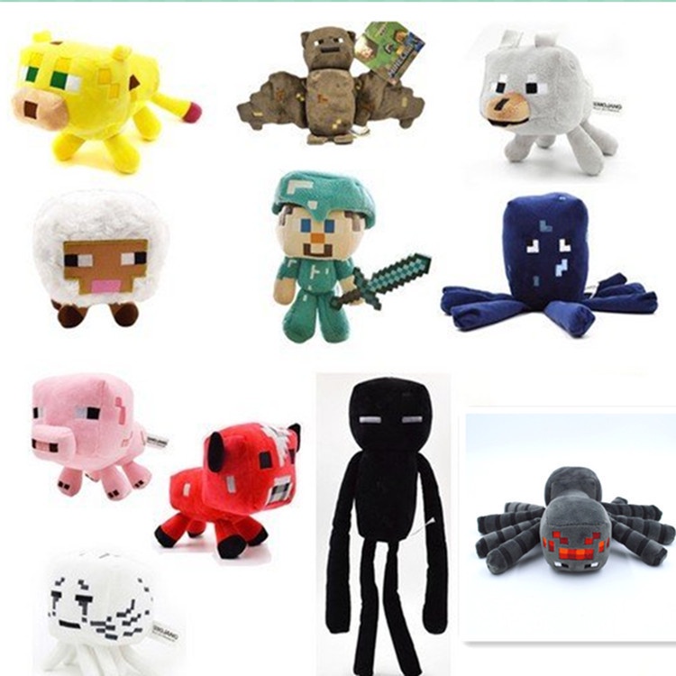 ตุ๊กตายัดไส้-minecraft-creeper-jj-zombie-enderman-steve-spider-เหมาะกับของขวัญวันเกิด-ของเล่นสําหรับเด็ก