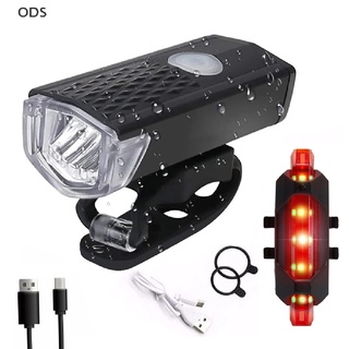 Ods ชุดไฟฉาย LED ชาร์จ USB อุปกรณ์เสริม สําหรับรถจักรยาน MTB