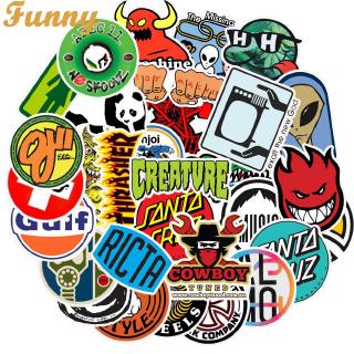 สติ๊กเกอร์โลโก้กันน้ําสําหรับตกแต่งสเก็ตบอร์ด 50 ชิ้น