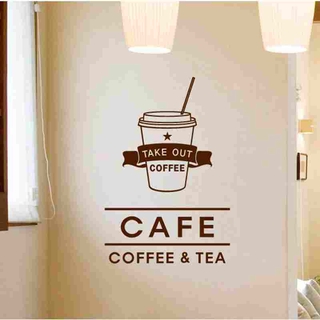 สติกเกอร์โปสเตอร์ไวนิล ลายร้านกาแฟ ขนมปัง กาแฟ ชา ลอกออกได้ สําหรับตกแต่งผนังบ้าน