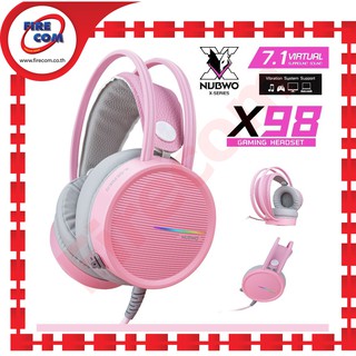 หูฟัง Head Phone Nubwo X98 Pink Spectrum LED lighting 7.1Virtual Surround Sound Gaming สามารถออกใบกำกับภาษีได้