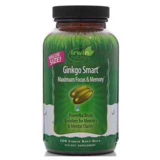 💥Pre Order💥 Irwin Naturals Ginkgo Smart, Maximum Focus &amp; Memory, 120 Liquid Soft-Gels