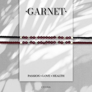 สร้อยข้อมือถักมินิมอลหินนำโชค โกเมน(GARNET)