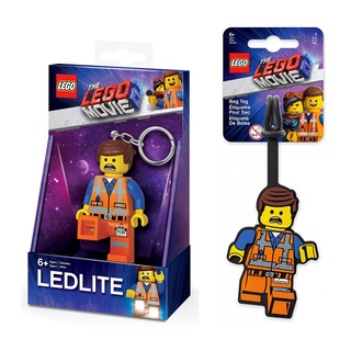 LEGO เซ็ท พวงกุญแจไฟฉาย มินิฟิกเกอร์ เลโก้ และ ป้ายติดกระเป๋า CLASSIC EMMET ลิขสิทธิ์แท้