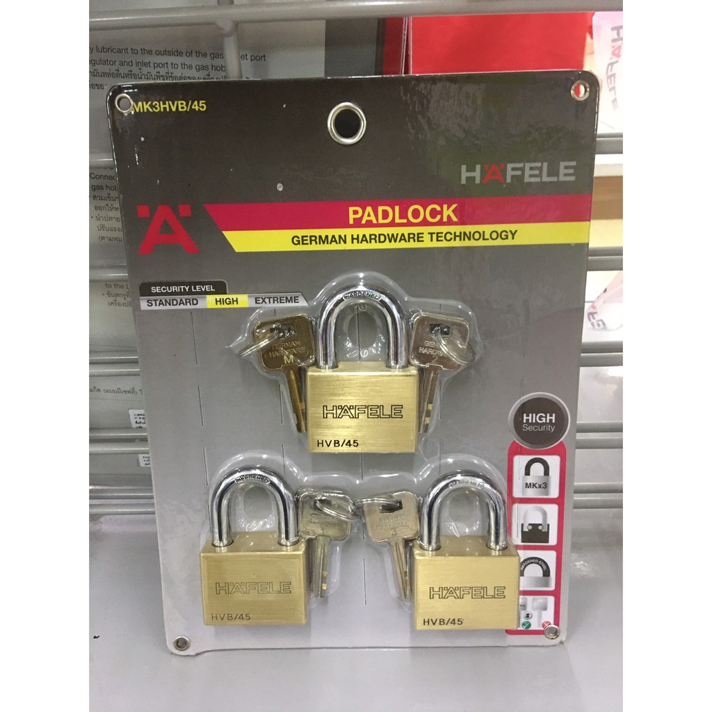 hafele-กุญแจล็อคสายยูทองเหลืองคีย์อะไลค์-45-มม-482-01-987-hvb-45-3-ตัว