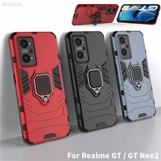 ราคาPhone case for Oppo Realme GT Neo 2 Neo2 5G shockproof armor hard case ring holder TPU PC casing back cover with stand