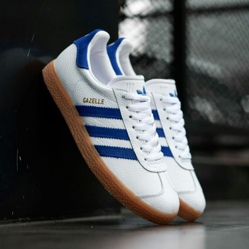 รองเท้าผ้าใบ-adidas-gazelle-สีขาวสีฟ้า