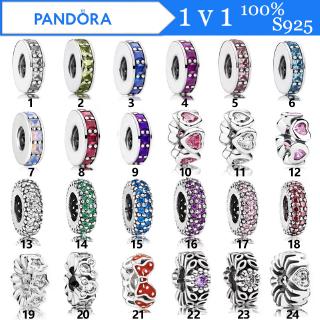 Pandora สร้อยข้อมือ ลูกปัดเงิน S925 จี้รูปหัวใจ เครื่องประดับสตรี ของขวัญวันเกิด สําหรับสุภาพสตรี p825