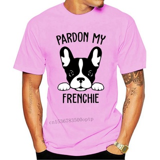 เสื้อยืดโอเวอร์ไซส์ขายดี เสื้อยืดลําลอง แขนสั้น พิมพ์ลายสุนัขบู็อก Pardon My Frenchie สไตล์คลาสสิก สําหรับผู้ชาย PPbilh3