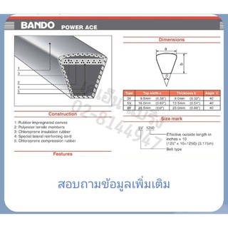 ภาพขนาดย่อของภาพหน้าปกสินค้าสายพานร่องลึก ยี่ห้อ BANDO 3V600 3V630 3V670 3V710 3V750 3V800 3V850 3V900 3V950 3V1000 3V1060 3V1120 3V1180 3V1400 จากร้าน knbearing บน Shopee ภาพที่ 2