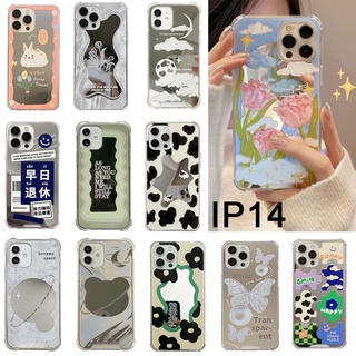 Ins เคสกระจกแต่งหน้า ลายดอกทิวลิป สําหรับ Iphone 14 PRO MAX