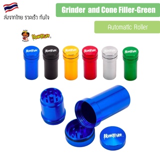 Grinder + Pill box HONEYPUFF ALUMINUM GRINDER WITH STORAGE CONTAINER ONE TO MORE KIT ที่บดสมุนไพร เครื่องบด + กระปุก