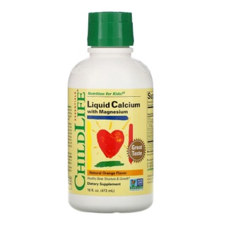 วิตามินแคลเซียม ChildLife Liquid Calcium with Magnesium (รสส้ม)