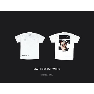 เสื้อยืดผ้าฝ้ายพิมพ์ลายขายดี ✢☢QWT116-2 YUT WHITE ขาว