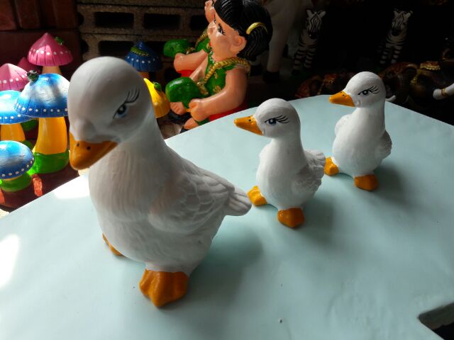 ชุดเป็ดแม่ลูก-เซรามิก-duck-ceramic