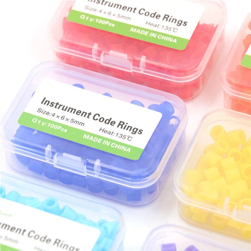 Dental Hygienist Instrument Silicone Color Code Rings 100 ชิ้น ...