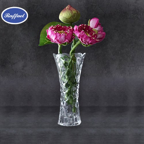 raffael-แจกันดอกไม้-ลายพิกุลตาราง-แจกันแก้ว