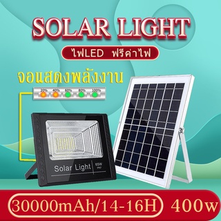 Bunny 【รับประกัน10ปี】 lampu solar ไฟโซล่าเซลล์ 400W ชาร์จไฟอัตโนมัติเมื่อสว่าง สว่างอัตโนมัติเมื่อฟ้ามืด ใช้งานภายนอก